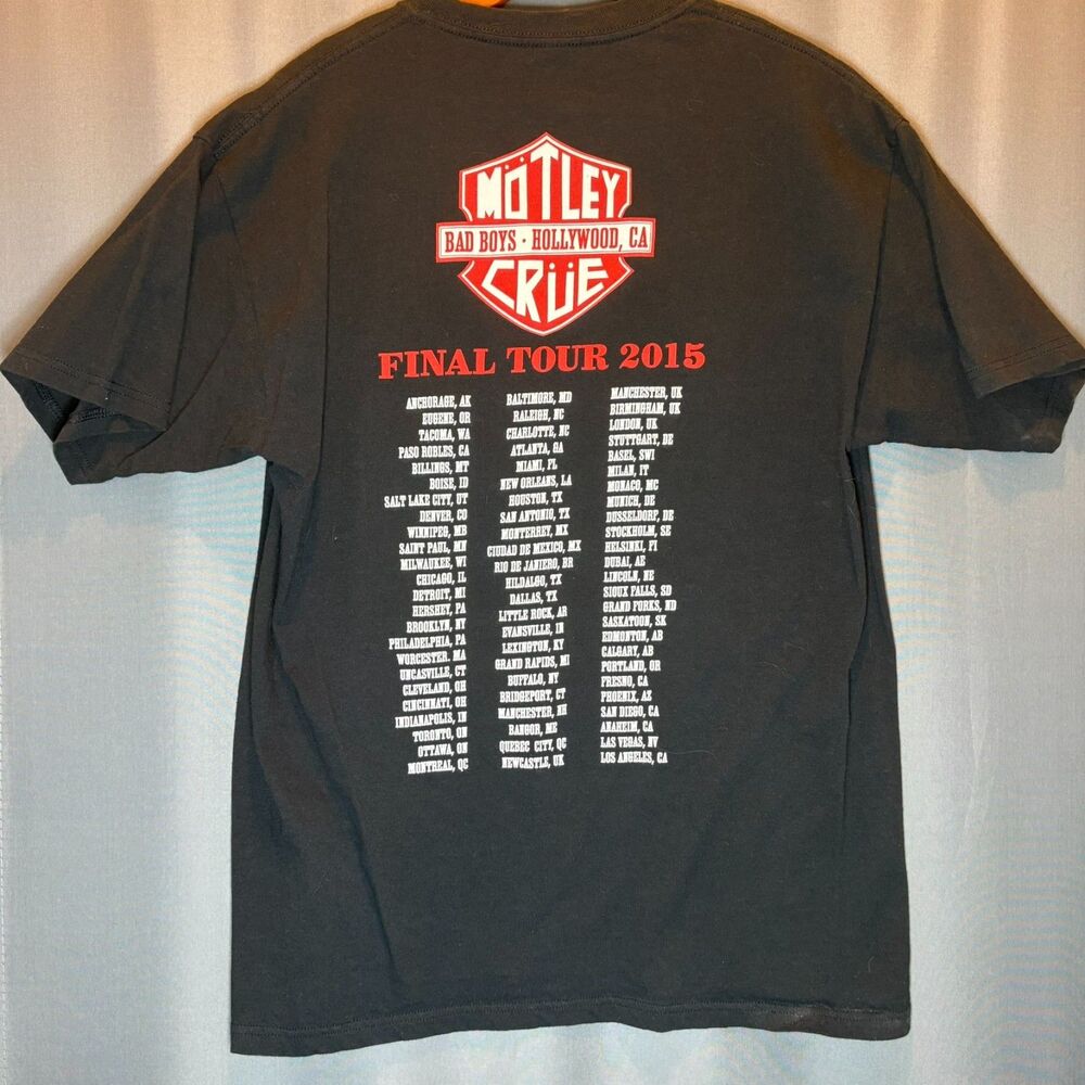 Motley Crue Final Tour / Hollywood Bowl / Bad Boys Style T-Shirt / Size L - Picture 3 of 8